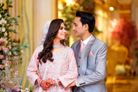 Couple looking at each other on wedding day